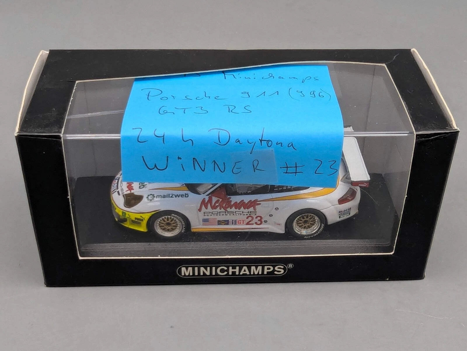 Modellautos 1:43 Minichamps Porsche 911 996 GT3 RS WINNER 24h Daytona #23 OVP