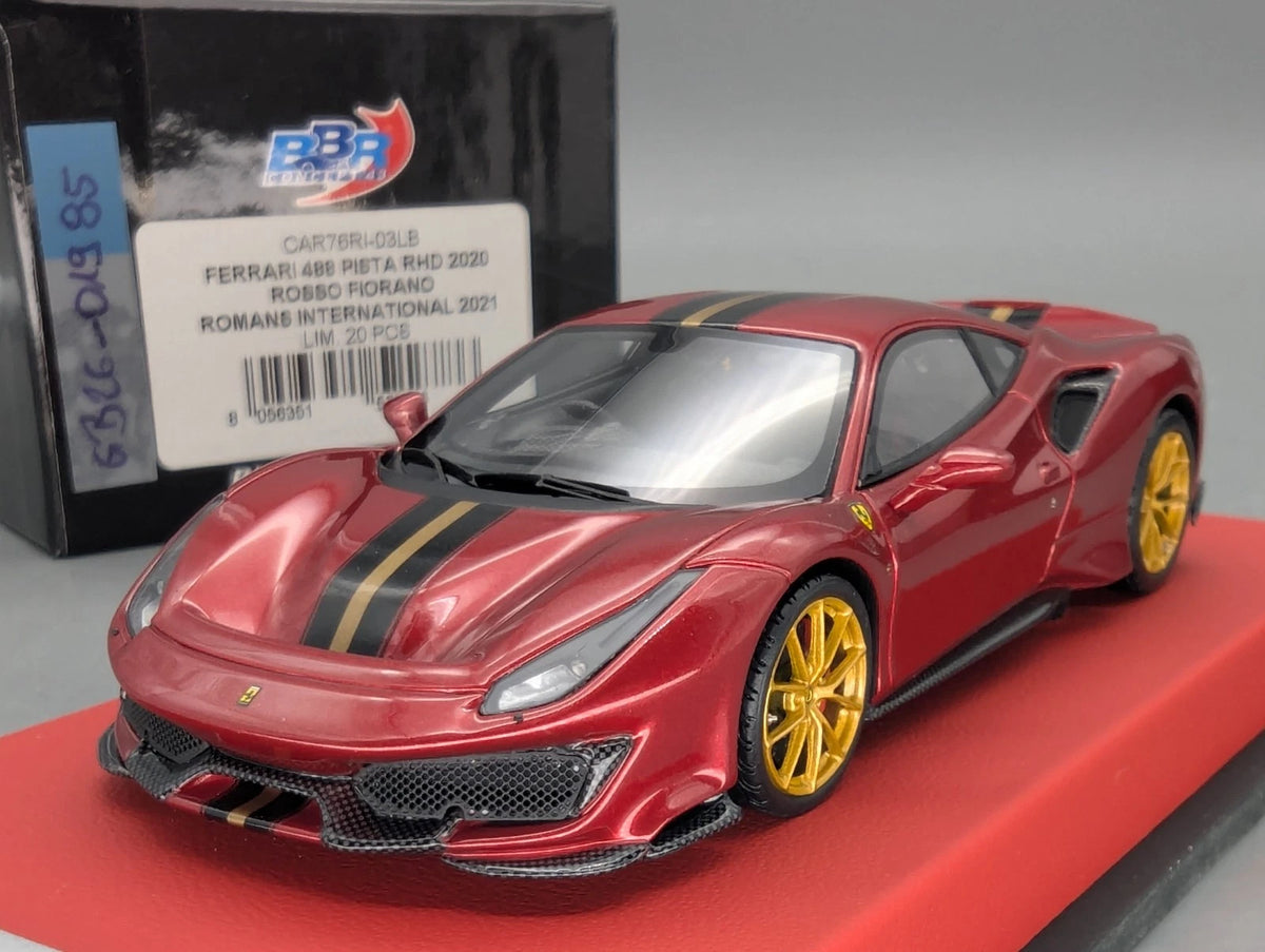 Modellautos 1:43 BBR Concept43 Ferrari 488 Pista RHD 2020 Rosso Fi Ltd 18/20 OVP