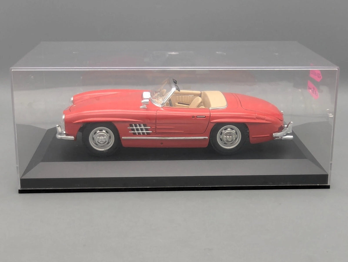 Modellautos 1:18 Bburago Mercedes Benz 300 SL Cabriolet Rot mit Vitrine