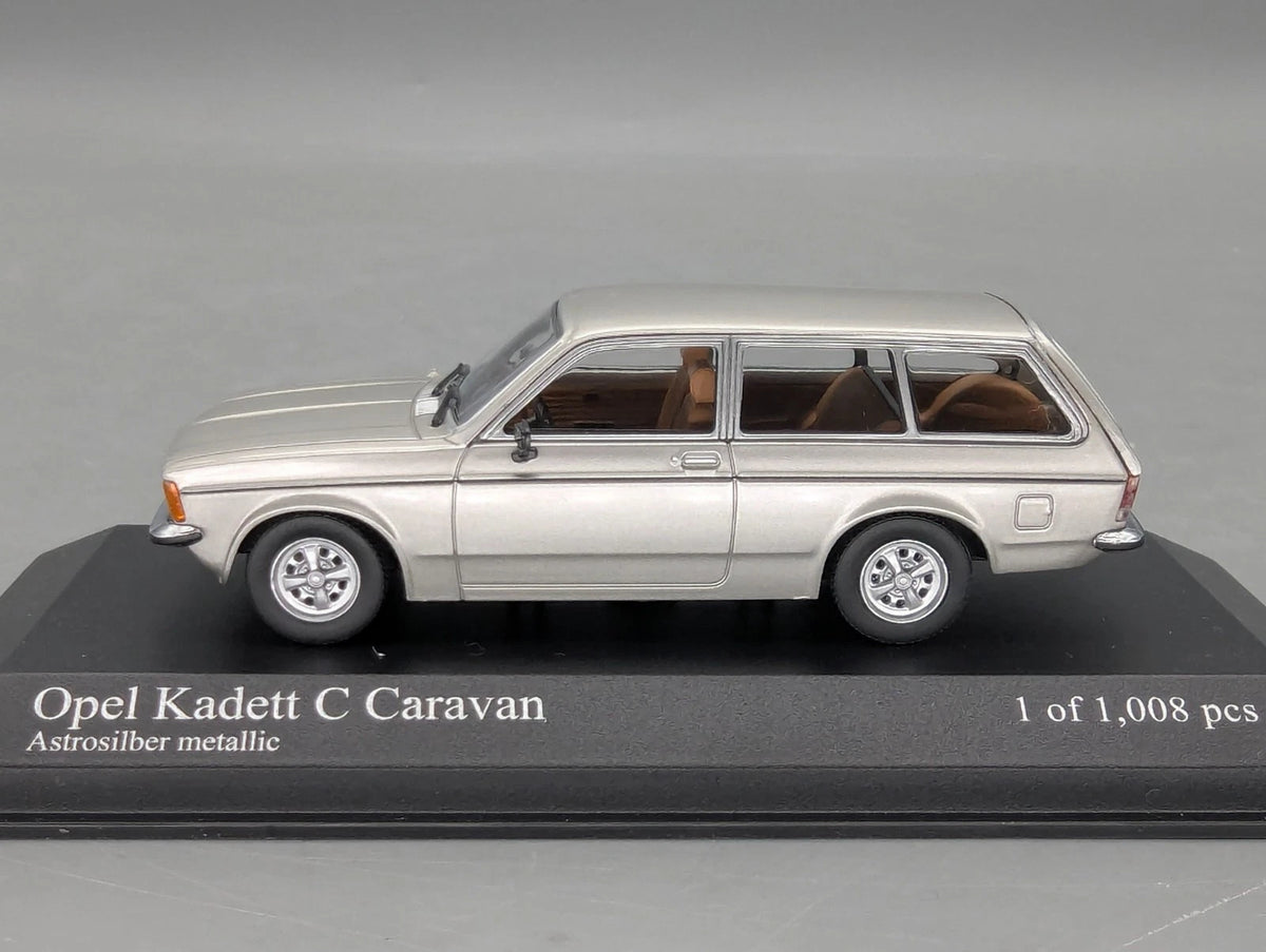 Modellautos 1:43 Minichamps Opel Kadett C Caravan 1978 Silber Metallic mit OVP