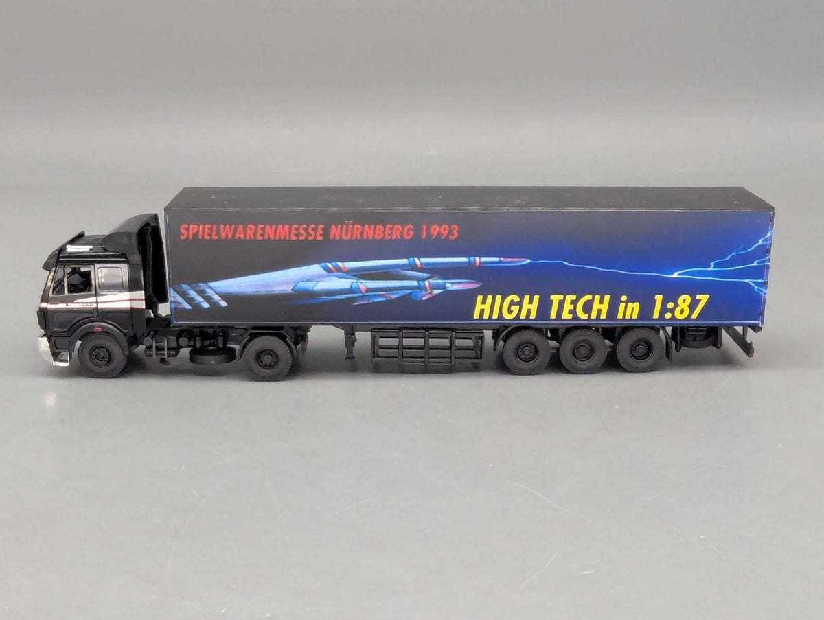 Lkw Modell 1:87 B&S Mercedes-Benz 1850 mit Kofferauflieger Nürnberg 1993 mit OVP