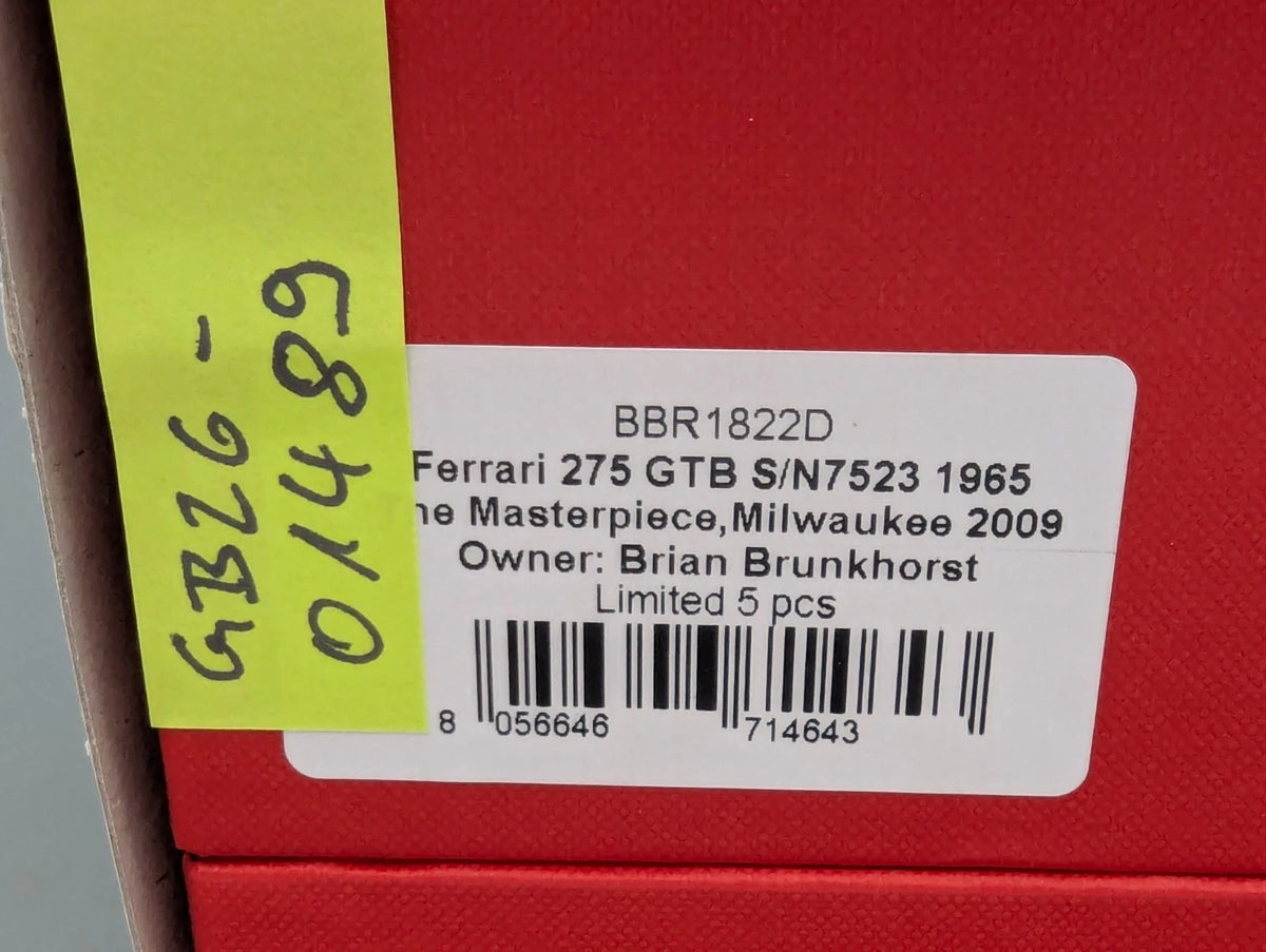 Modellautos 1:18 BBR Ferrari 275 GTB 1965, S/N 7523 Version 2009 Ltd 01/05 OVP