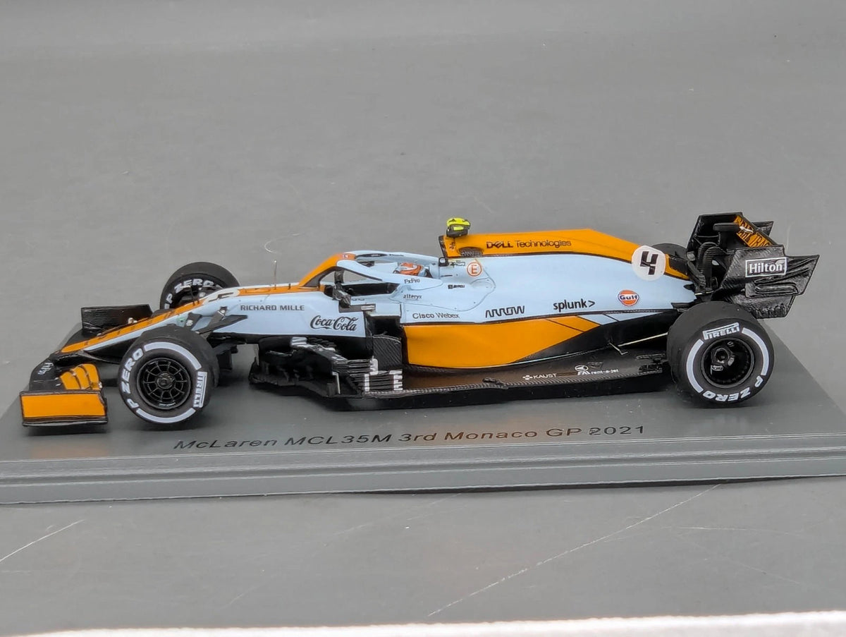 Modellautos 1:43 Spark S7679 McLaren MCL35M 3rd Monaco GP 2021 #4 L. Norris OVP