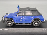 Modellautos 1:43 Minichamps Volkswagen VW 181 THW 1969 Blau mit OVP