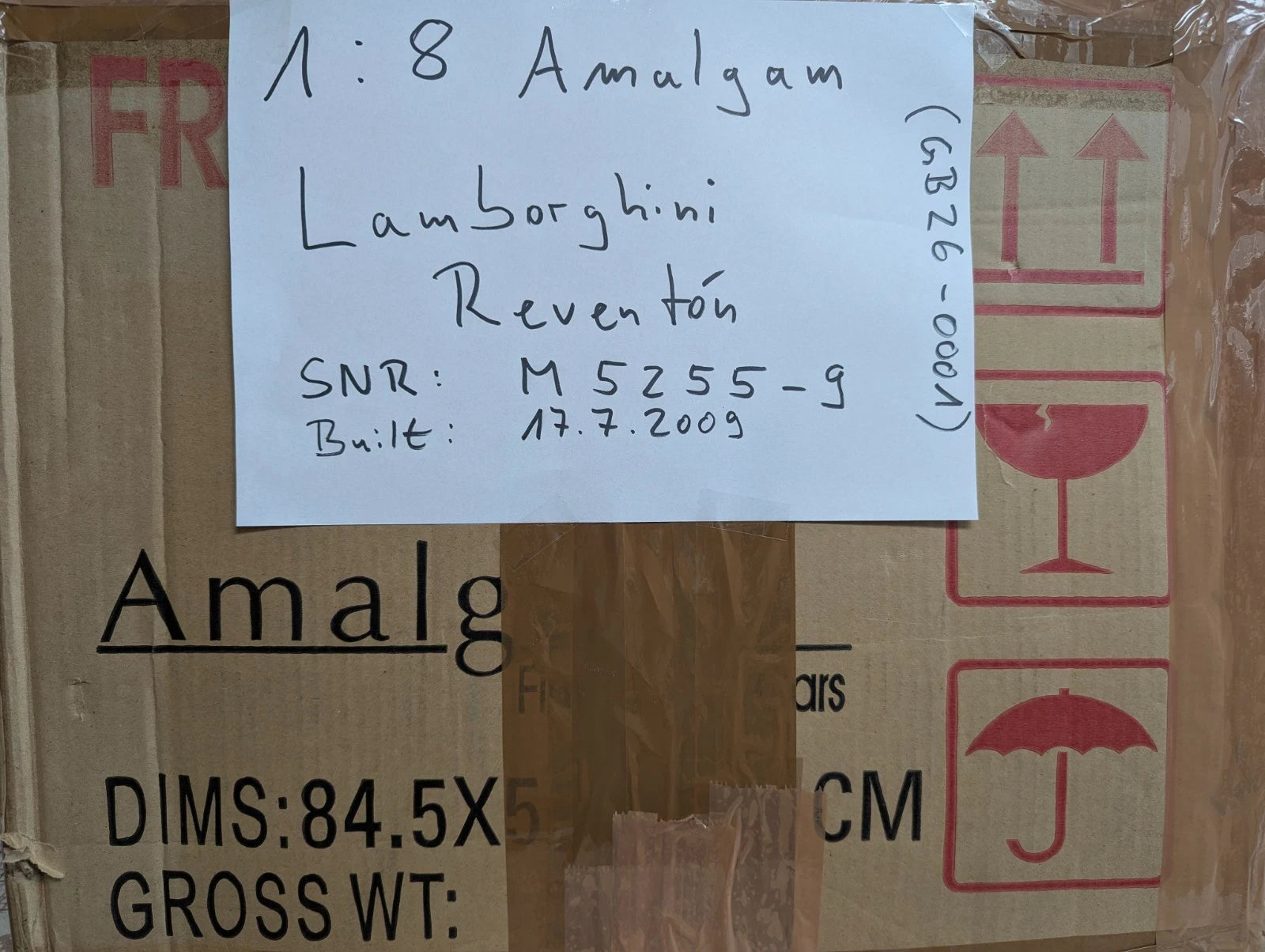 Modellautos 1:8 Amalgam Lamborghini Reventon 2007 Ltd 07/199 mit Vitrine und OVP