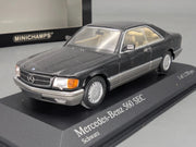 Modellautos 1:43 Minichamps Mercedes Benz 560 SEC 1986 Schwarz mit OVP