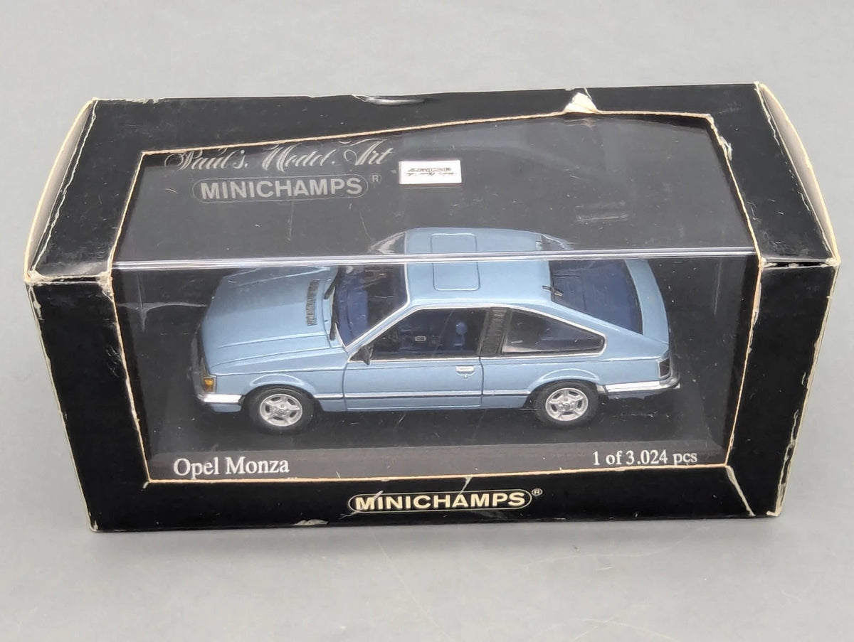 Modellautos 1:43 Minichamps Opel Monza 1980 Blau Metallic mit OVP