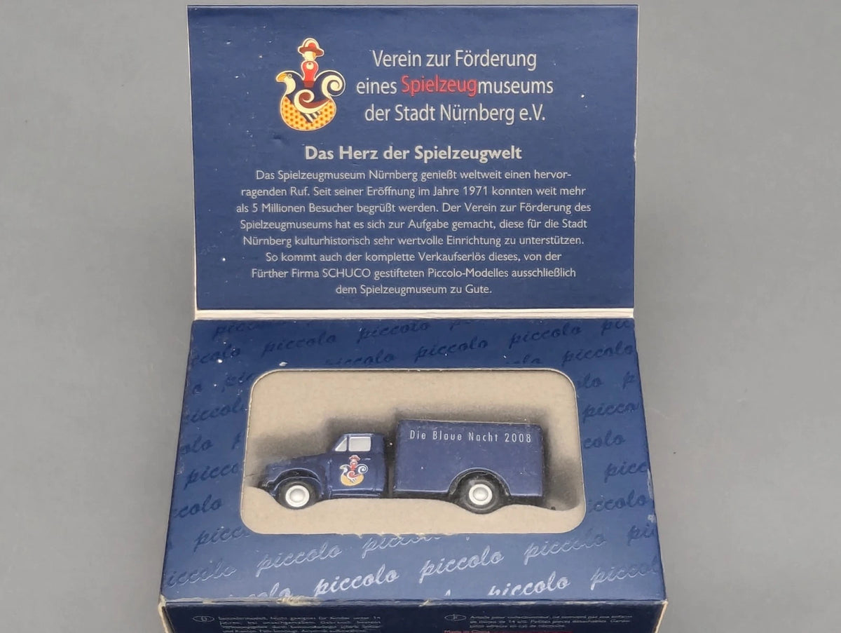 Modellautos 1:90 Schuco Piccolo Opel Blitz Die blaue Nacht 2008 Nürnberg in OVP