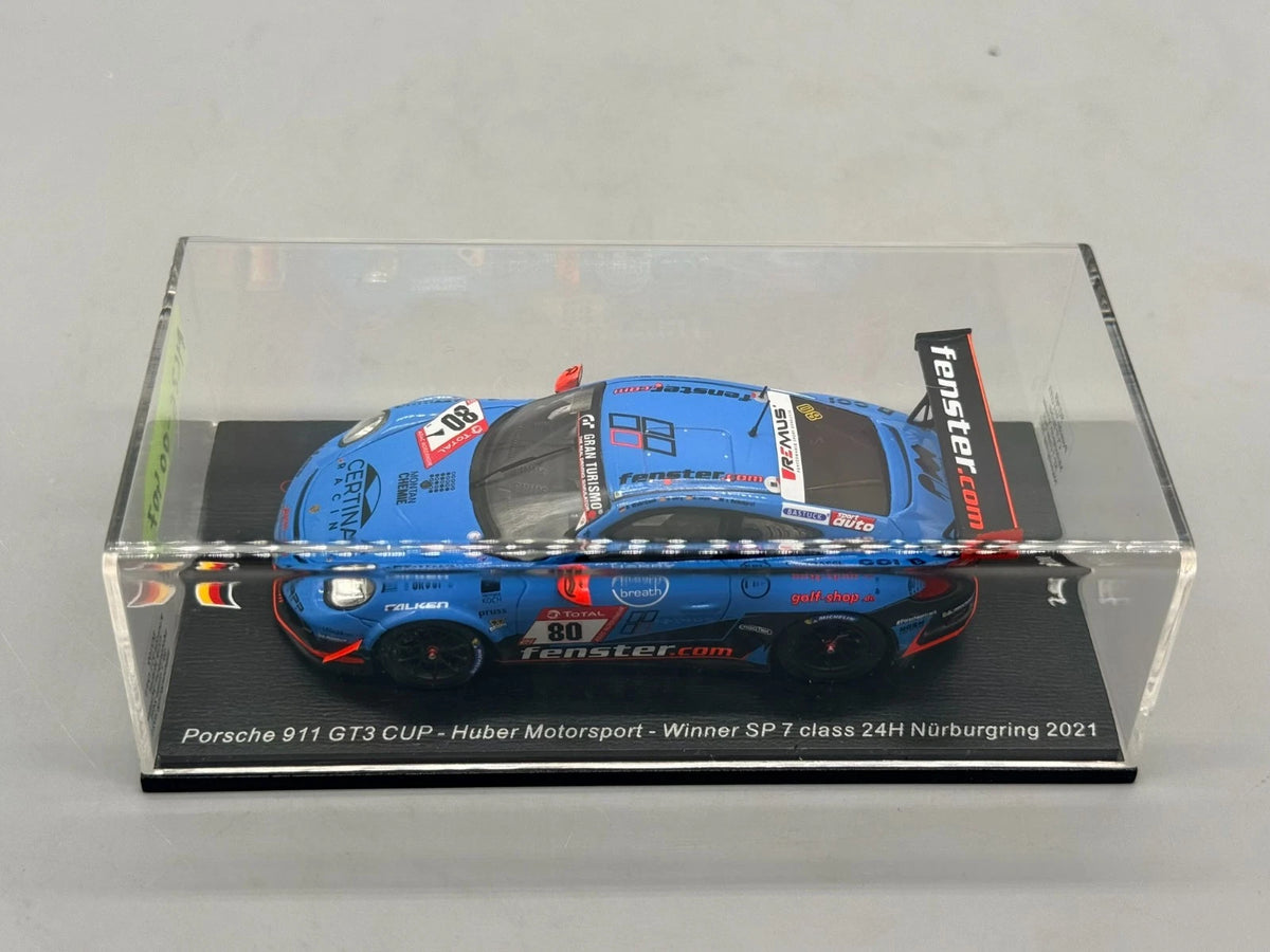Modellautos 1:43 Spark Porsche 911 GT3 Cup Winner SP7 class 24H Nürburgring +OVP