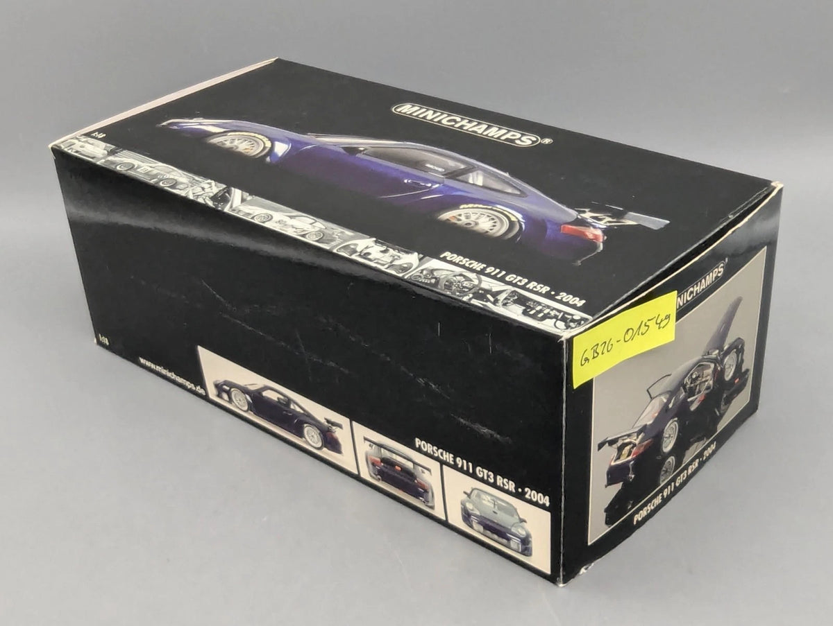 Modellautos 1:18 Minichamps Porsche 911 GT3 RSR 2004 Blau mit OVP