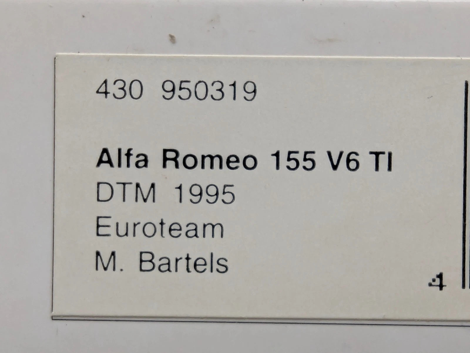 Modellautos 1:43 Minichamps Alfa Romeo 155 V6 TI DTM 1995 #27 Bartels mit OVP