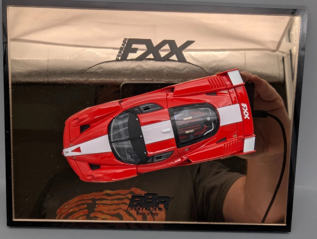 Modellautos 1:43 BBR Ferrari FXX 2006 Rot 005/150 Spiegelplatte Vitrine OVP