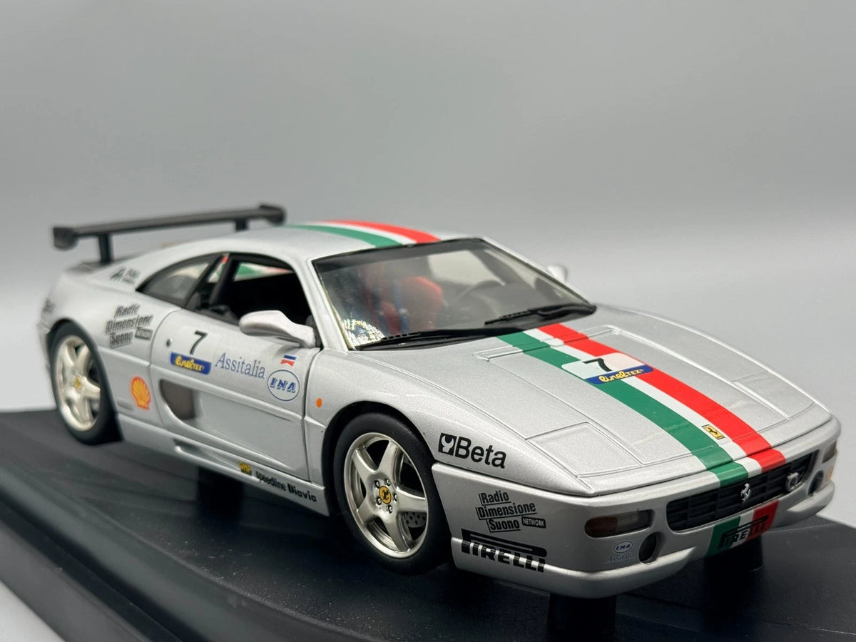 Modellautos 1:18 Hot Wheels Ferrari F355 Challenge 1998 #7 Silber mit OVP