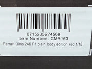 Modellautos 1:18 CMR 163 Ferrari Dino 246 F1 Plain Body Edition Red OVP