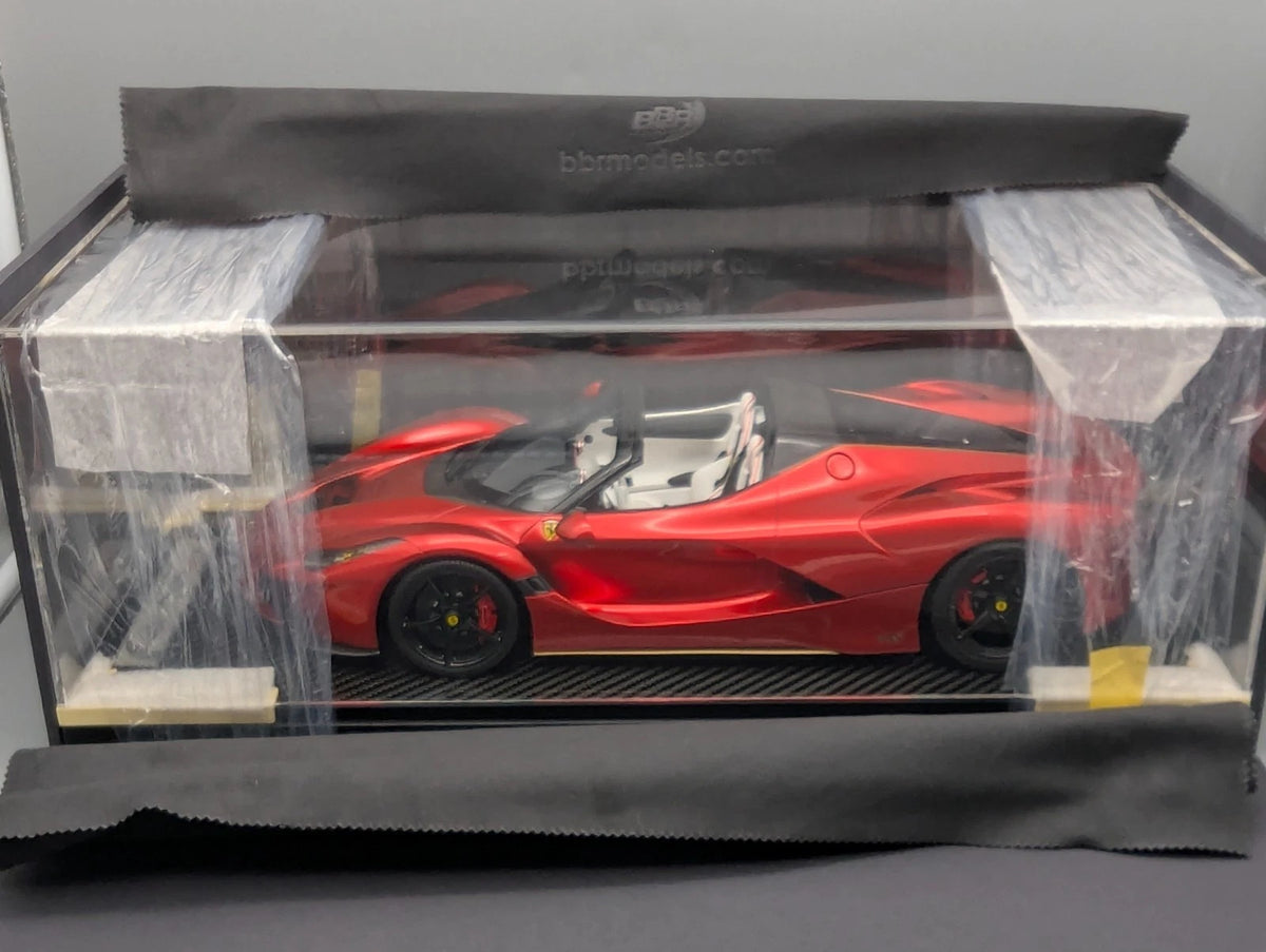 Modellautos 1:12 BBR Ferrari LaFerrari Aperta Met. Red UNIKAT 01/01 Vitrine OVP