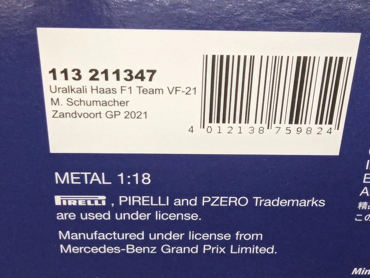 Modellautos 1:18 Minichamps Haas F1 Team VF-21 NL 2021 #47 Mick Schumacher OVP