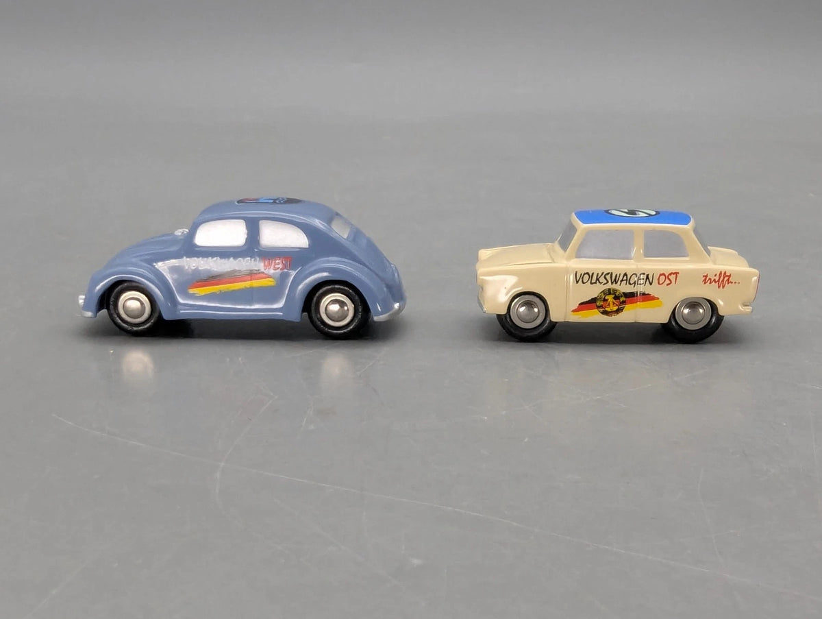 Modellautos 1:90 Schuco Piccolo Set 15 Jahre deutsche Einheit VW + Trabant OVP