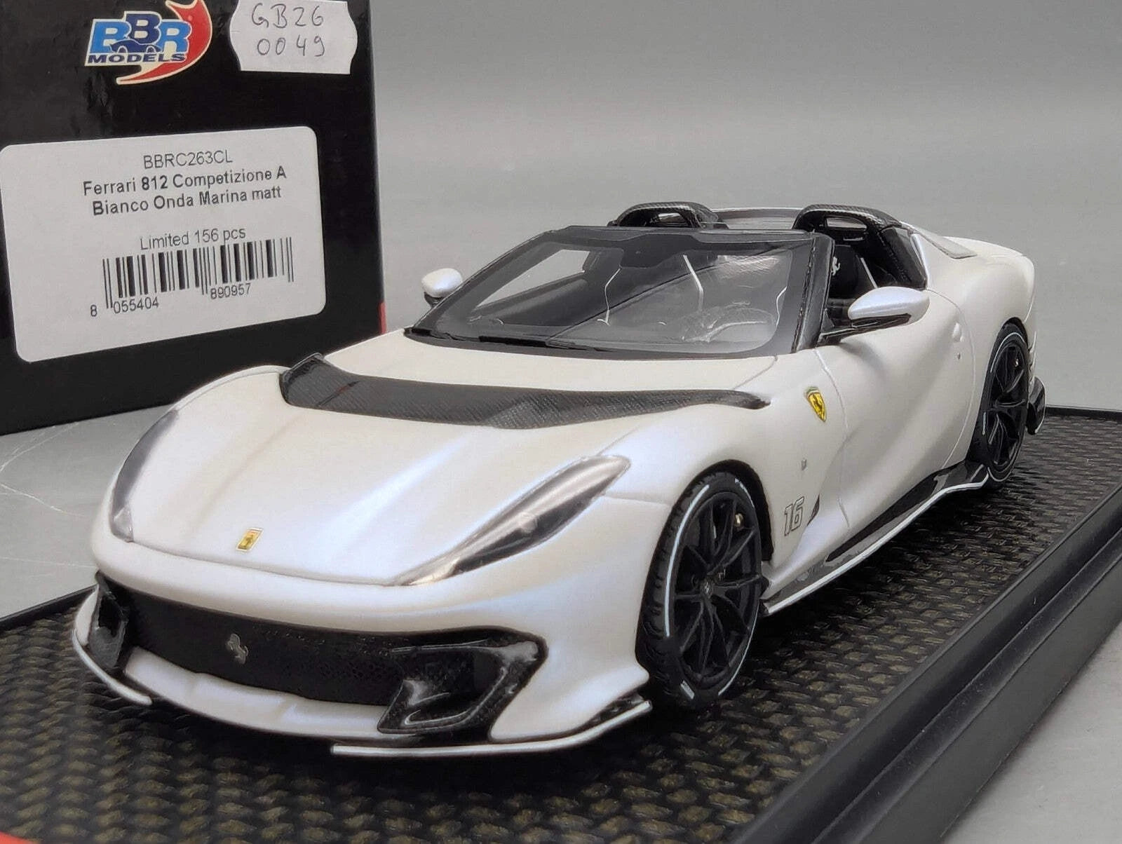 Modellautos 1:43 BBR Concept43 Ferrari 812 Competizione Aperta Weiß 091/156 OVP