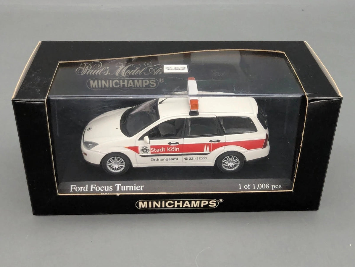 Modellautos 1:43 Minichamps Ford Focus Turnier 1999 Ordnungsamt Stadt Köln OVP