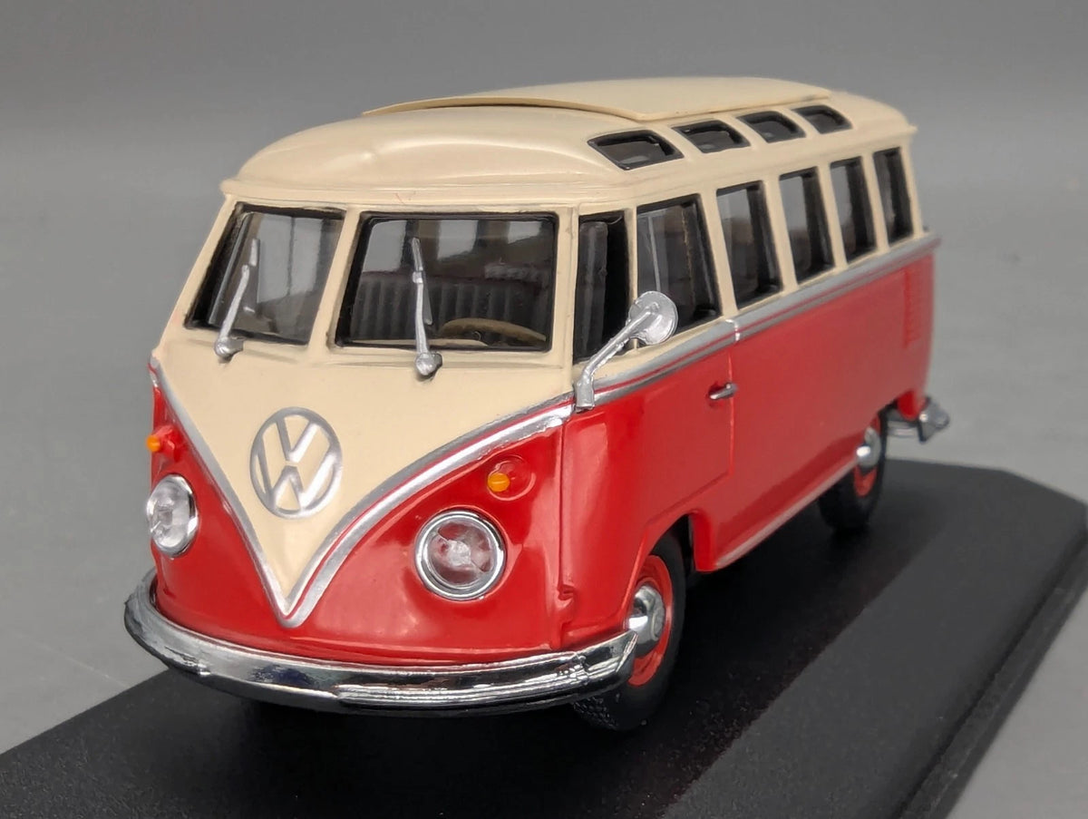 Modellautos 1:43 Minichamps Volkswagen VW Classic Bus T1 Rot Weiß mit Dealer OVP