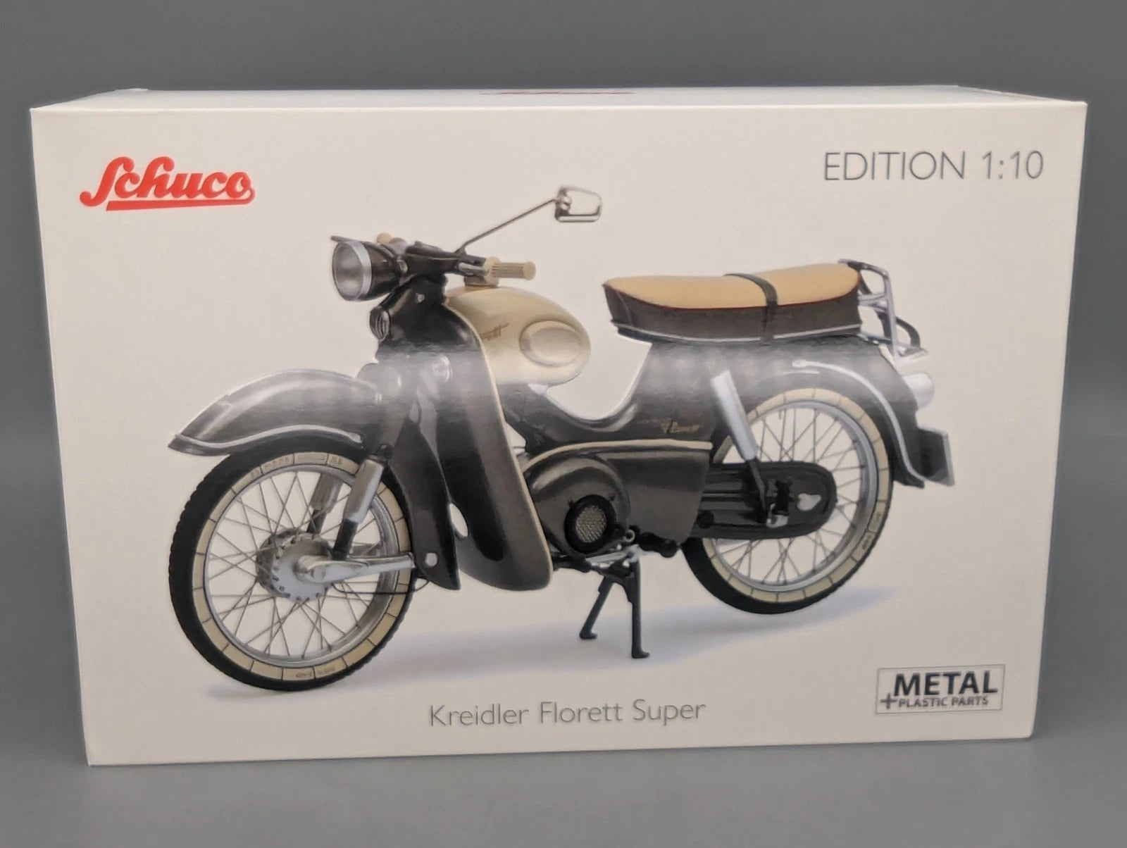 Motorrad Modell 1:10 Schuco Kreidler Florett Super mit Beinschild Grau mit OVP