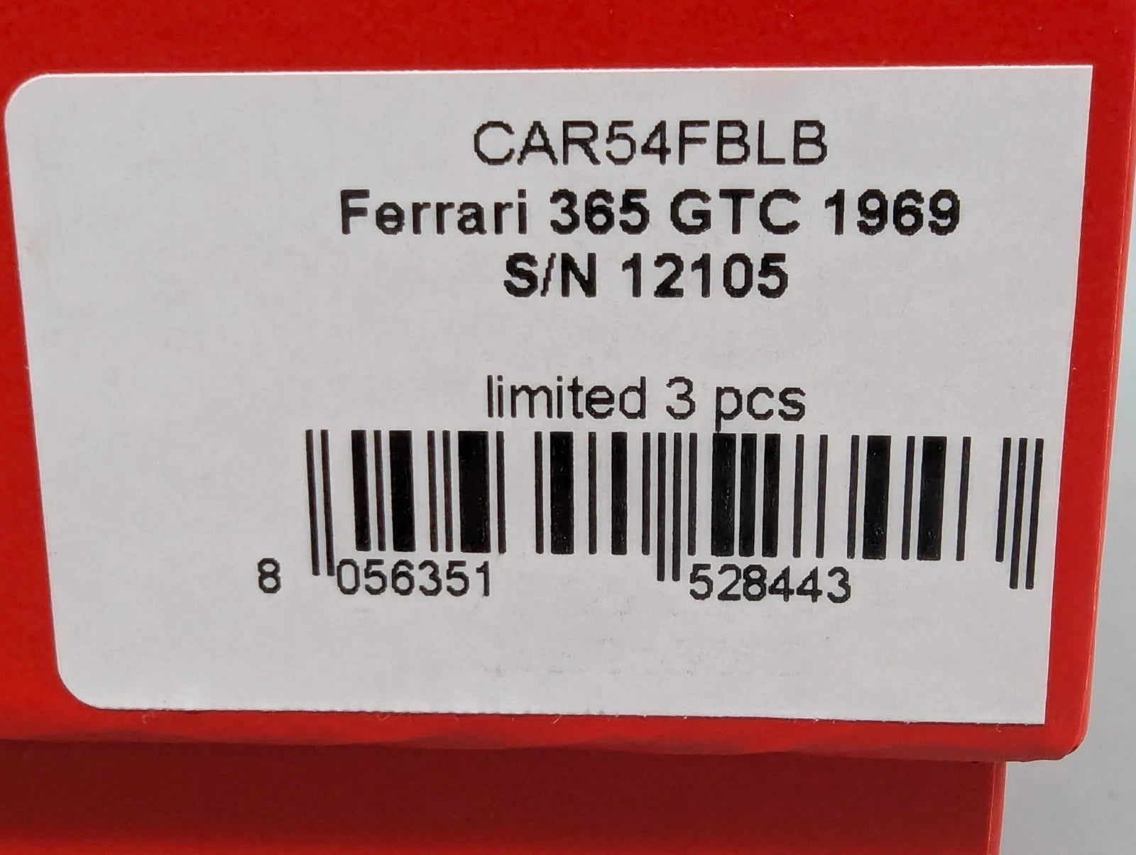 Modellautos 1:43 BBR Ferrari 330 GTC 1969 Version 2016 S/N 12105 Ltd 01/03 OVP