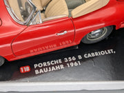 Modellautos 1:18 Bburago Tchibo Porsche 356 B Cabriolet 1961 Rot mit OVP
