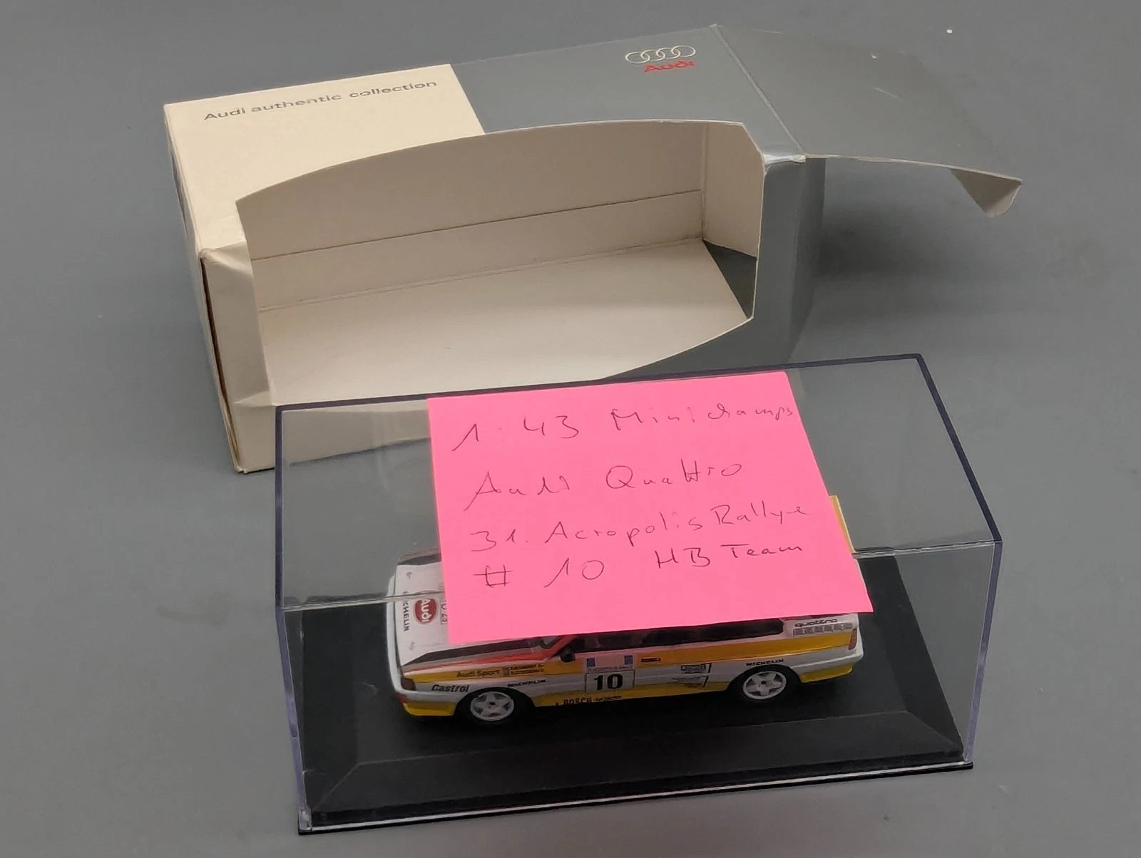 Modellautos 1:43 Minichamps Audi Quattro 31. Acropolis Rally 1984 #10 mit OVP