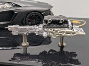 Eidolon Make Up 1:43 Lamborghini Aventador LP700-4 2011 Engine Set Matt Blck OVP