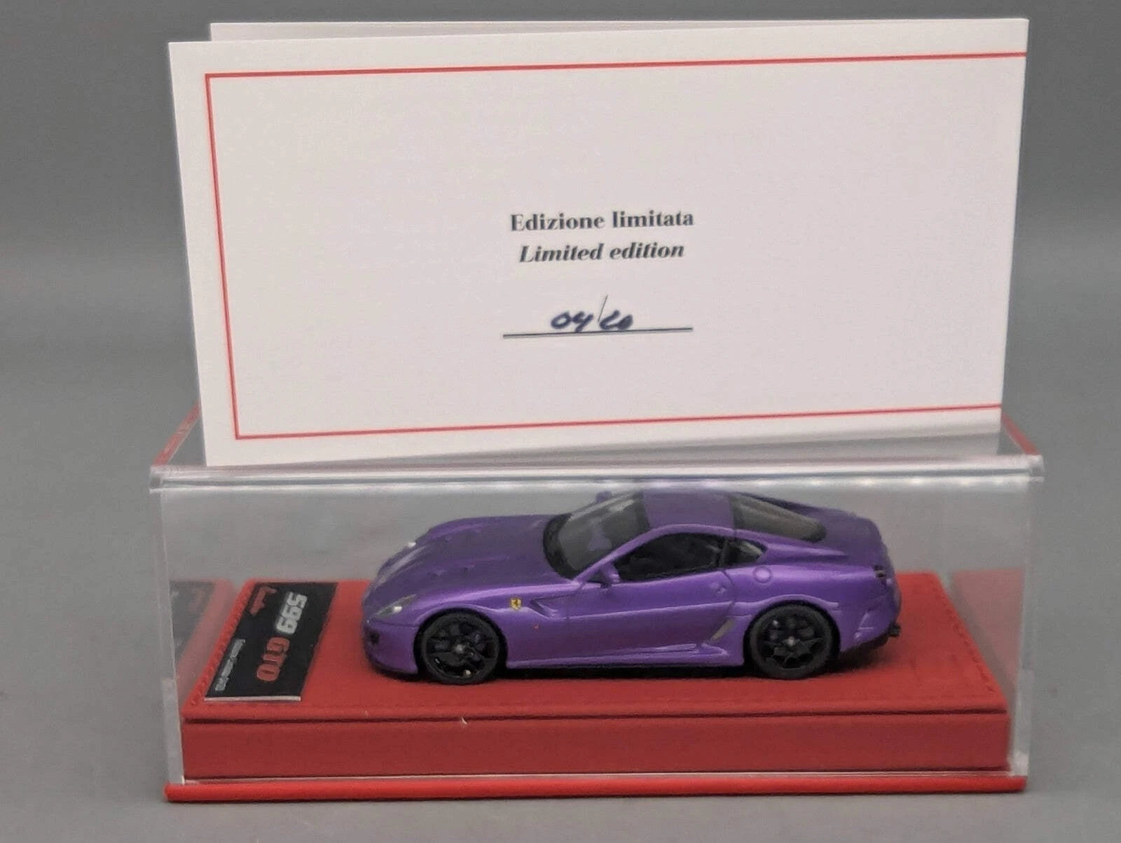 Modellautos 1:43 BBR Executive Ferrari 599 GTO Viola Gloss Limited 04/20 mit OVP