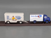 Lkw Modell H0 1:87 Brekina Mercedes Benz L 322 Koffer Lastwagen mit Anhänger OVP