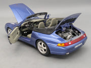 Modellautos 1:18 Bburago Porsche 911 Carrera Cabriolet 1993 Blau Met mit Vitrine