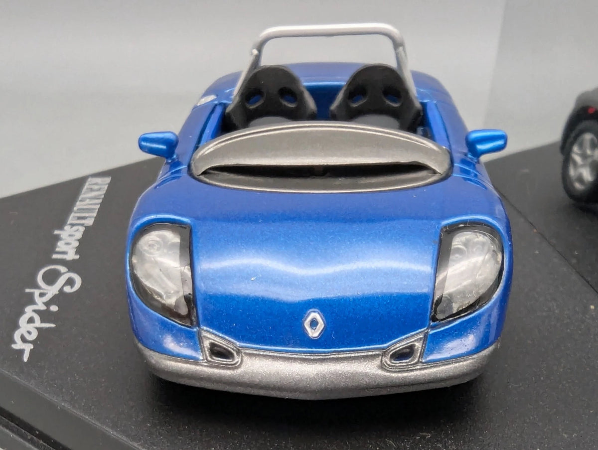Modellautos 1:43 Vitesse Renault Sport Spider Blau mit Vitrine