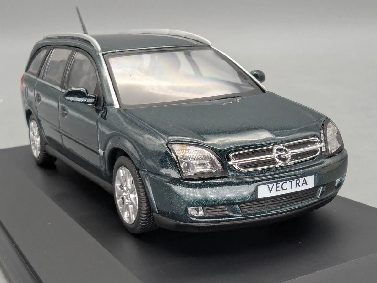 Modellautos 1:43 Schuco Opel Vectra Caravan Dunkel Grün Metallic mit Dealer OVP