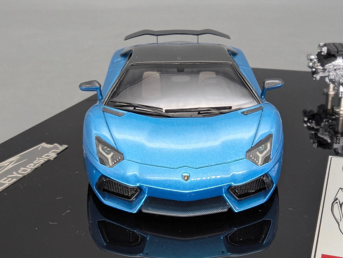 Eidolon Make Up 1:43 Lamborghini Aventador LP760-2 Engine Set Oakley Blau OVP