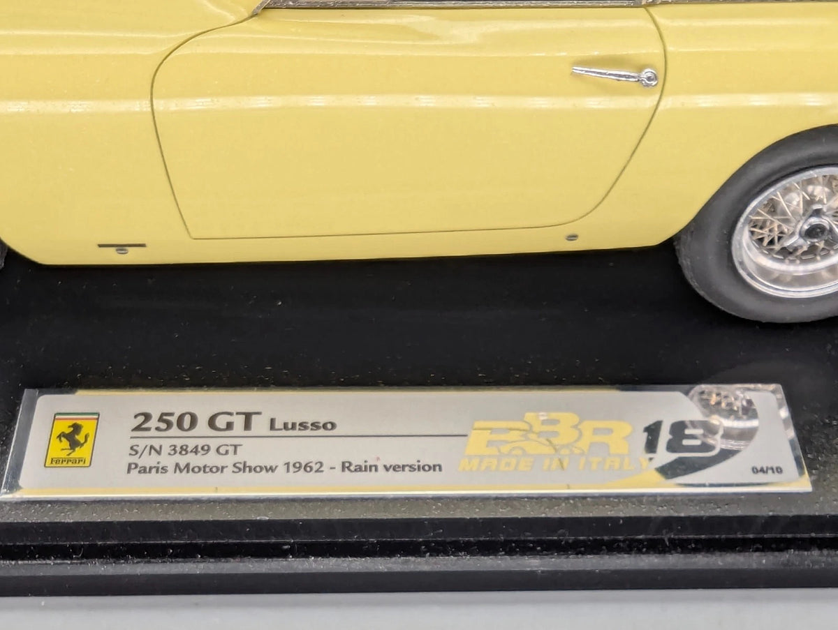 Modellautos 1:18 BBR Ferrari 250 GT Lusso Rain Version Ltd 04/10 Gelb mit OVP