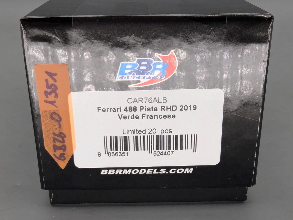 Modellautos 1:43 BBR Concept43 Ferrari 488 Pista RHD 2019 Verde Franc. 01/20 OVP