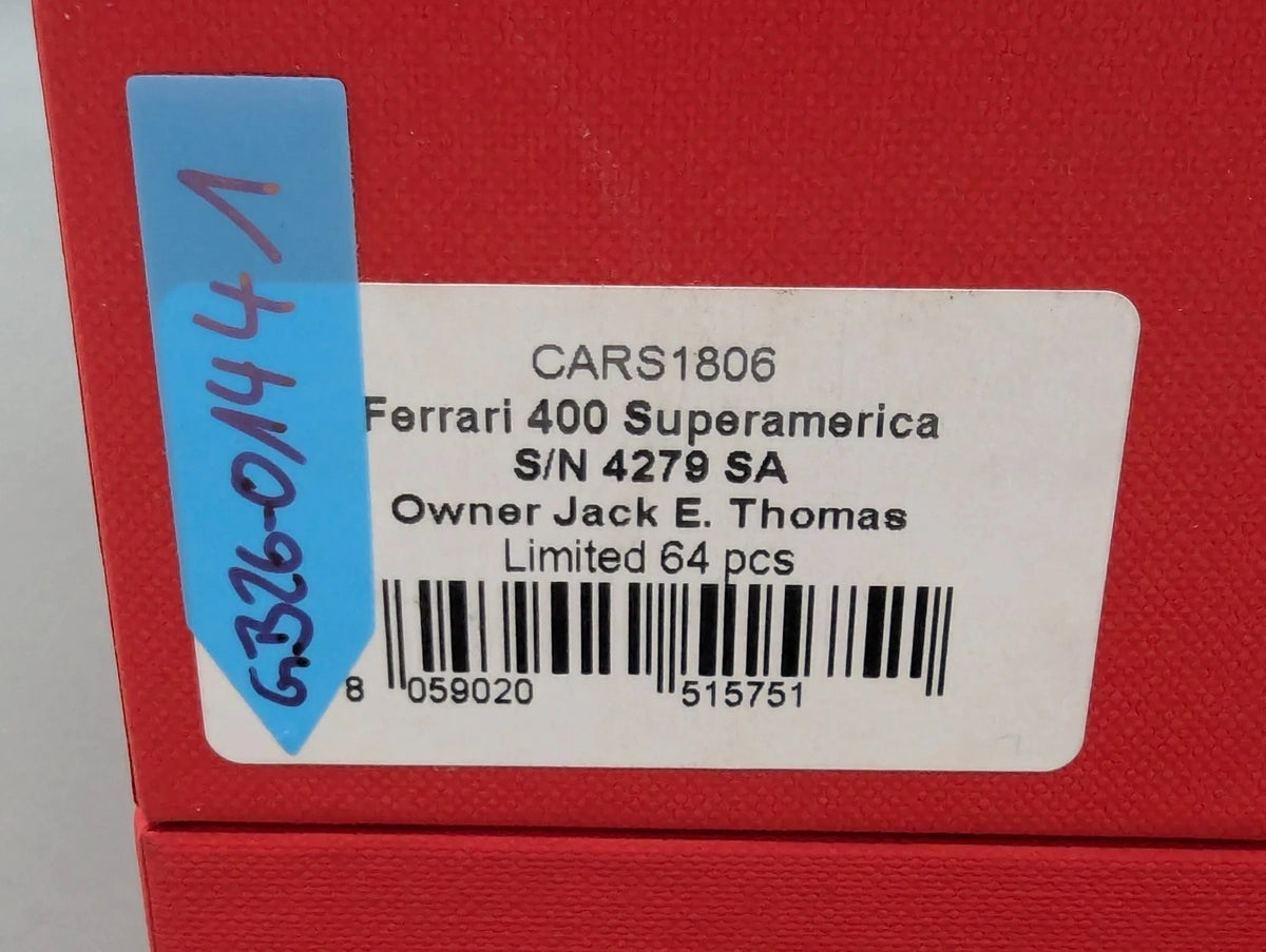 Modellautos 1:18 BBR Ferrari 400 Superamerica 1962 Met. Grau 01/64 Stück mit OVP