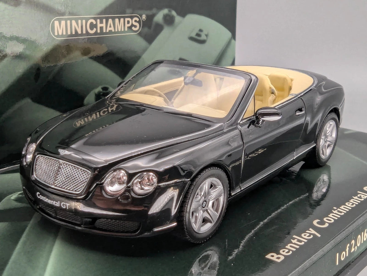 Modellautos 1:43 Minichamps Bentley Continental GTC 2006 Schwarz mit OVP