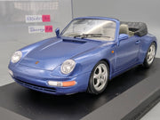 Modellautos 1:18 Bburago Porsche 911 Carrera Cabriolet 1993 Blau Met mit Vitrine