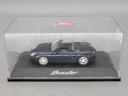 Modellautos 1:43 Schuco Porsche Boxter Blau Metallic mit Vitrine