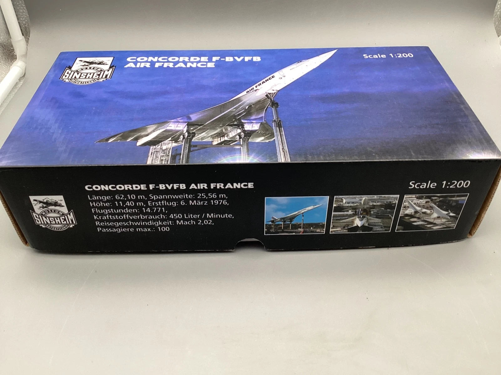 Flugzeug Modell 1:200 Limox Museum Sinsheim Concorde F-BVFB Air France mit OVP