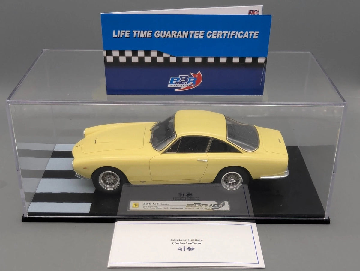 Modellautos 1:18 BBR Ferrari 250 GT Lusso Rain Version Ltd 04/10 Gelb mit OVP