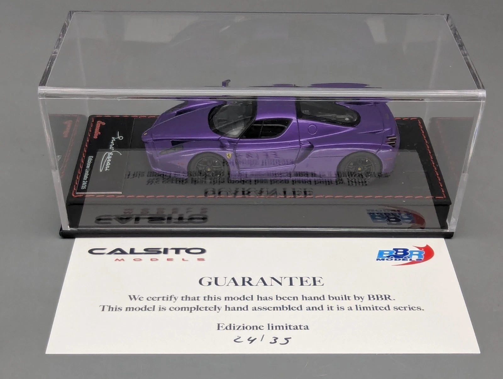 Modellautos 1:43 BBR Deluxe Calsito Ferrari Enzo Mica Violet Gloss Ltd 24/35 OVP