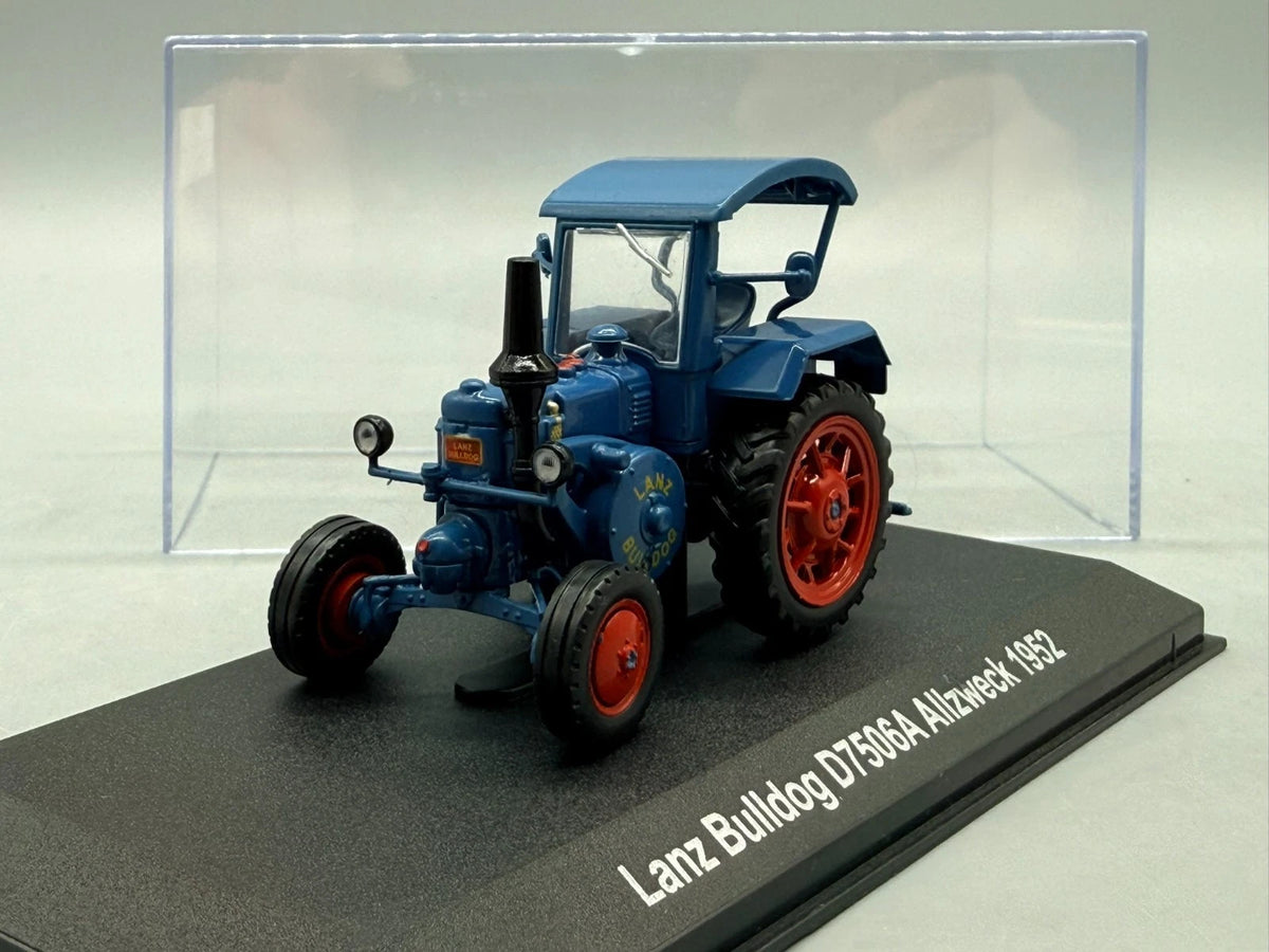 Traktor Modell 1:43 Hachette Lanz Bulldog D 7506A Allzweck 1952 + Vitrine