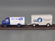 Lkw Modell H0 1:87 Brekina Mercedes Benz L 322 Koffer Lastwagen mit Anhänger OVP