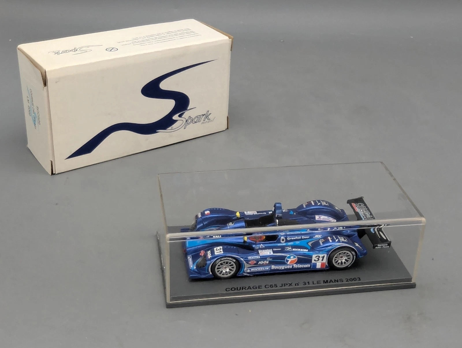 Modellautos 1:43 Spark Courage C65 JPX 24h Le Mans 2003 #31 mit OVP