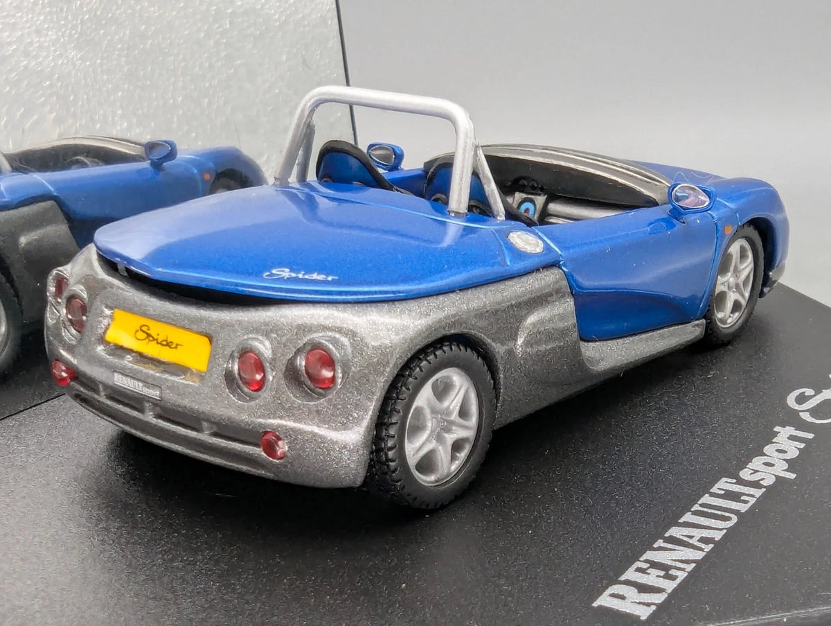 Modellautos 1:43 Vitesse Renault Sport Spider Blau mit Vitrine