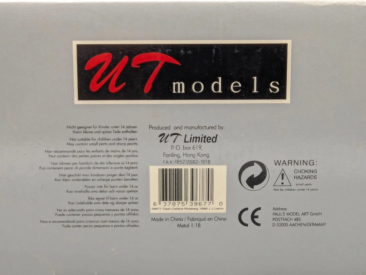 Modellautos 1:18 UT Models Opel Calibra Rosberg 1996 J. J. Letho in OVP