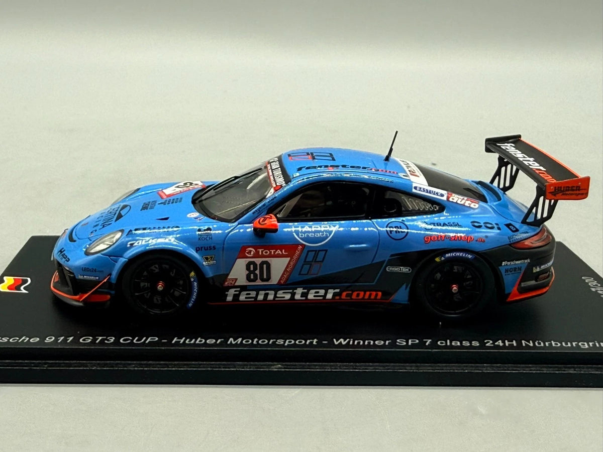 Modellautos 1:43 Spark Porsche 911 GT3 Cup Winner SP7 class 24H Nürburgring +OVP